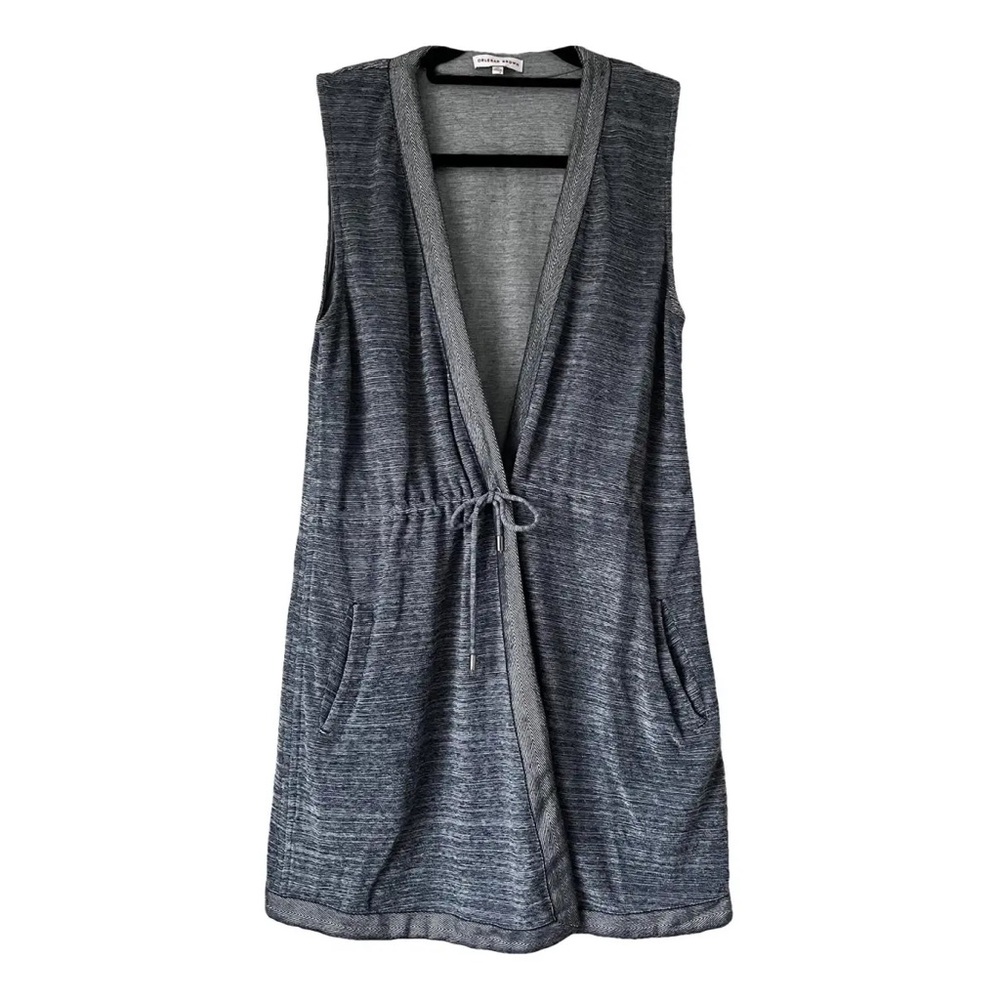 Orlebar Brown Gray Sleeveless Open Cardigan Size S